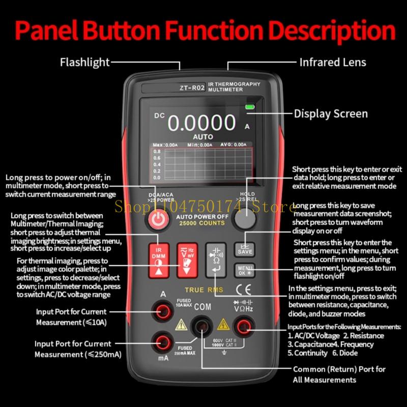 Thermal Imaging Multimeter Precisions Thermal Imaging Tool with 20°C to 550°C Detection and On Site Data Recording top sale