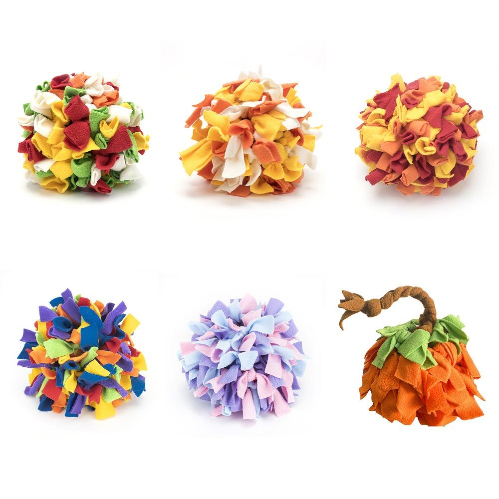 Round Shape Food Hiding Toy Rainbow Color Pet Chew Ball Washable Dog Enrichment Toy Brain Training