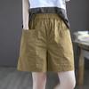 100% Cotton Short Pants Women's Summer Outside Wear High Waist Cover Thighs Show Thin Loose Five Points Casual Wide Leg Pants
