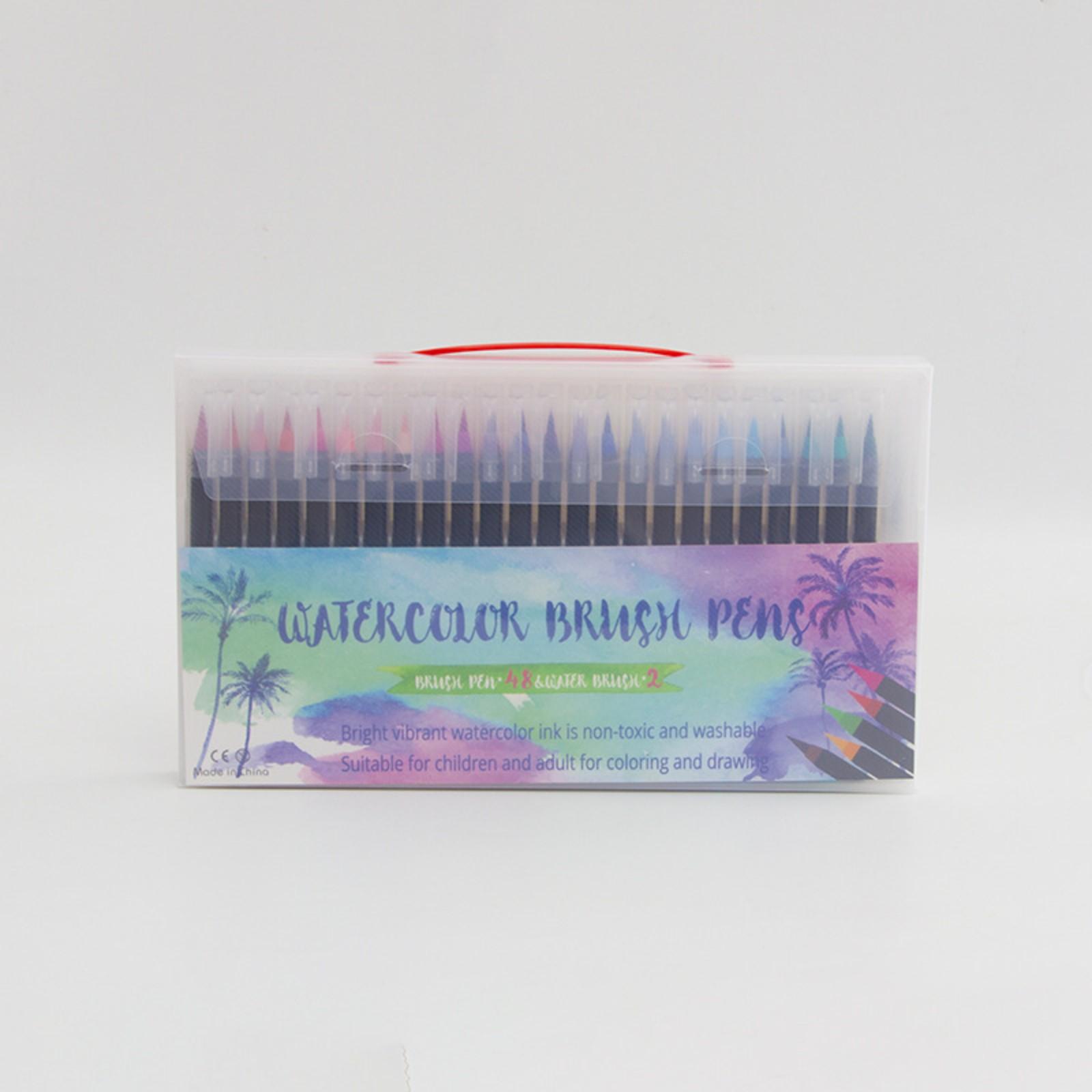 

Набор двухсторонних моющихся акварельных ручек с мягким наконечником, не пачкающих руки, специальные кисти для уроков живописи для студентов 20 мл One Size