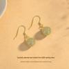 Tichiya Hetian Jade Round Bead Earrings for Women: S925 Sterling Silver, New Chinese Style, High-End Temperament Ear Hooks.