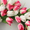 Artificial Flower Wreath 20 Inch Spring Summer Wreath for Front Door Home Farmhouse Indoor Outdoor Wall Decor Pink White