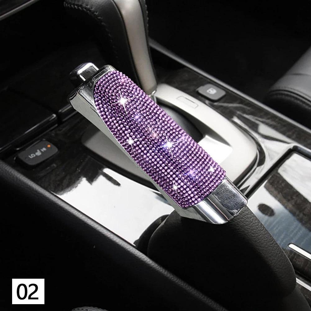 1/3PCS Universal Crystal Car Handbrake Covers Anti-slip Auto Gear Shift Collars Bling Diamond Car Interior Accessories for Woman