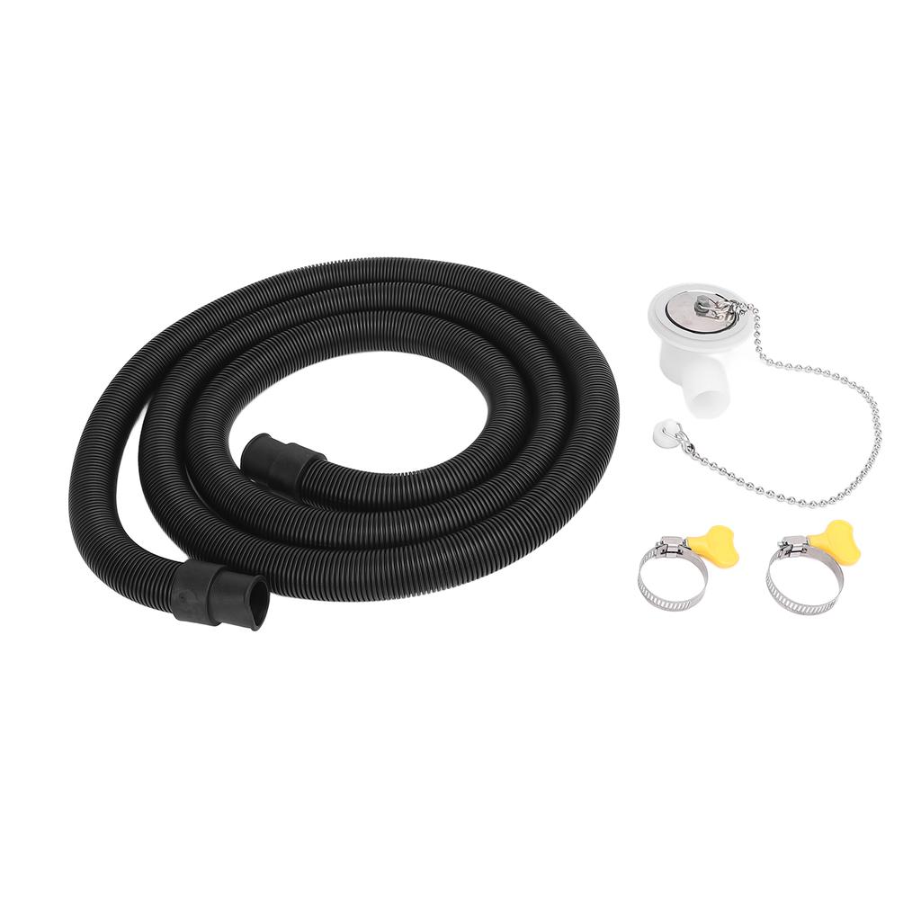 RV Sink Drain Connector Hose Kit Stainless Steel Excellent Sealing Right Angle Drain Adapter Hose Kit for Yacht Sink