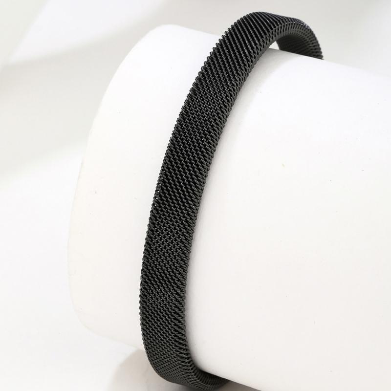 Edelstahl C-förmiges Netz Offenes Armreif Armband Modeschmuck Geschenk Unisex C-förmiger Armreif für Damen Herren