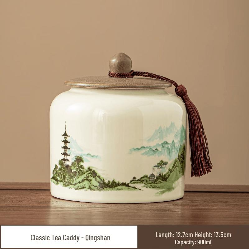 Chaxun Retro Ceramic Tea Caddy