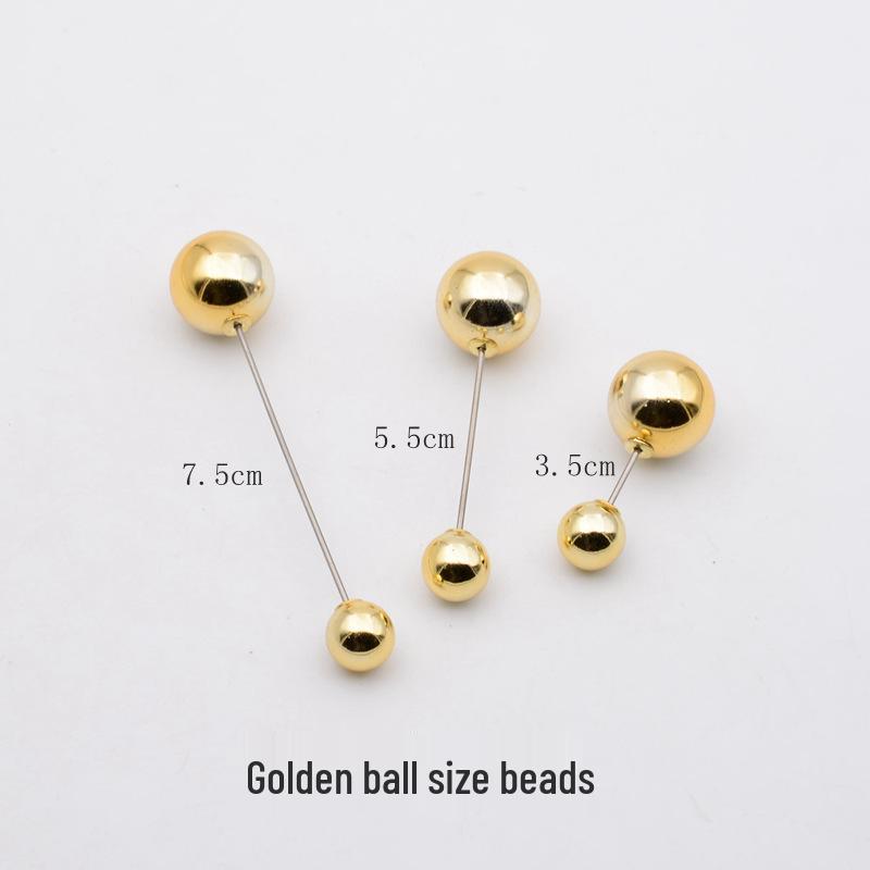 Gold & Silver Pearl Double-Ended Bead Pin: Versatile Hat, Dress, Shoe Accessory
