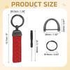 Leather Carjacket Univer Sul Keychain with Dark Gray for Women and Red [uxcell] Keychain, Anti-Loss D-Ring, Keyring, Men,