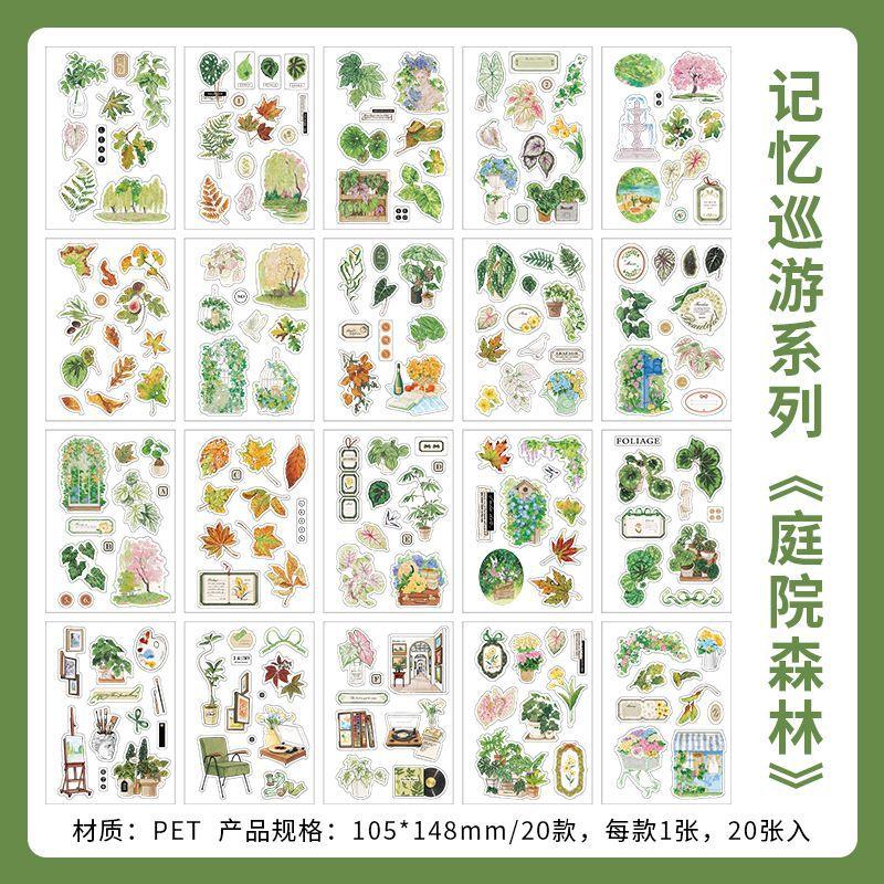 20pcs/lot Kawaii Scrapbook Stickers Memory Voyage DIY Journaling Scrapbooking Supplies Decorative Stationery Sticker