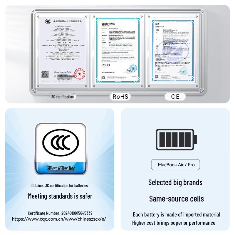 Llano Replacement Laptop Battery for Apple MacBook Pro A1417 A1398