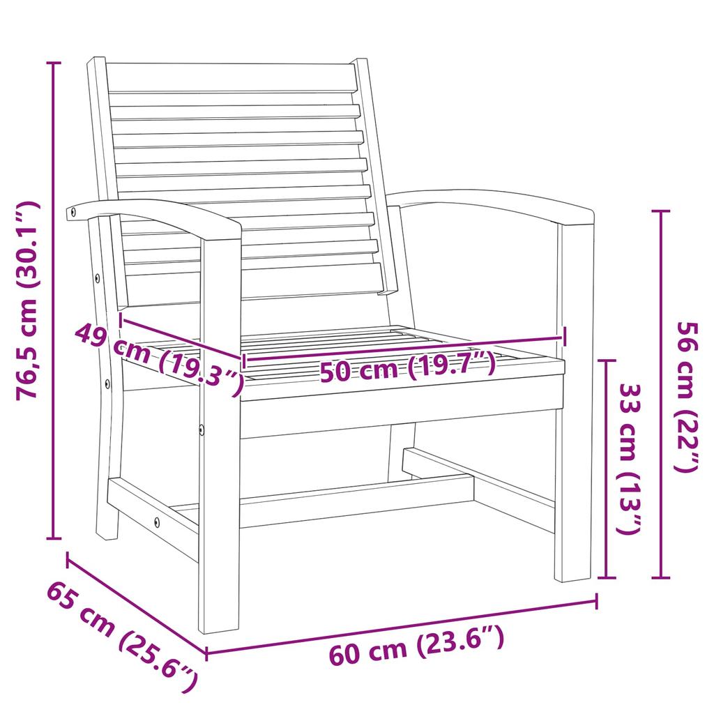 Chair Set 2 Pieces Brown 65 x 60 x 76.5 cm Solid Teak Wood
