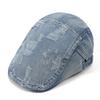 Washed Denim Forward Beret Hat For Women Visors Sun Protection Casual Vintage British Style Cap For Men Gift Latest Summer Blue
