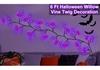 Waterproof LED Halloween Rattan String Lights - Spider & Bat Design for Outdoor Decoration