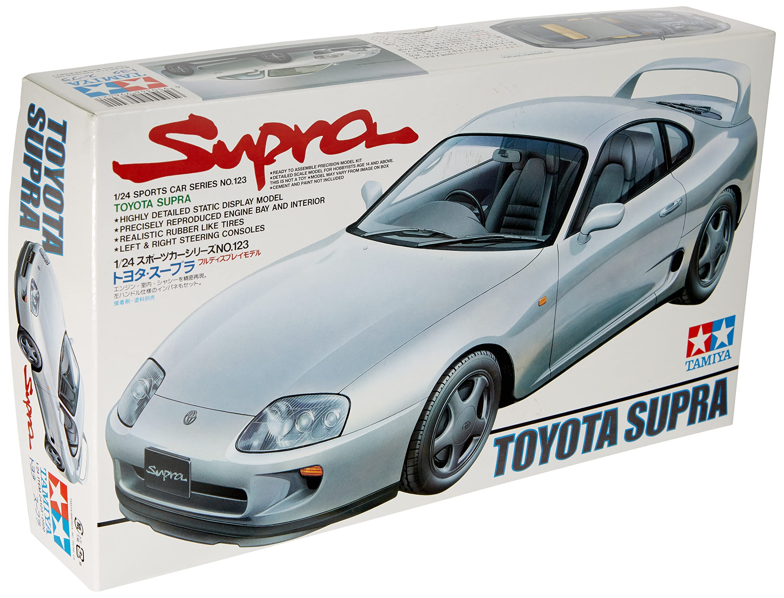 

Tamiya 124 Sports Car Series No.123 Toyota Supra Пластиковая модель 24123