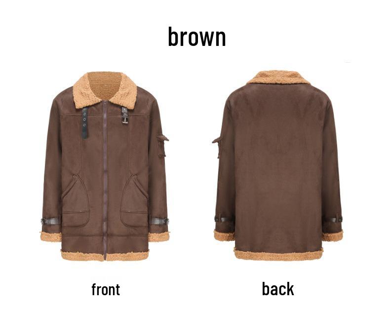 Men's Winter Leather Jacket with Thick Fur Lining - Large Size, Warm Cross-Border Coat