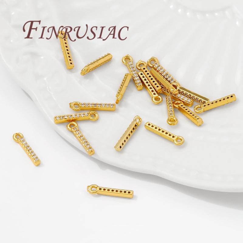 18K Gold Plated Brass with Zircon Charms For Jewelry,DIY Earrings Making Accessories,Fashion Pendants For Necklaces Findings