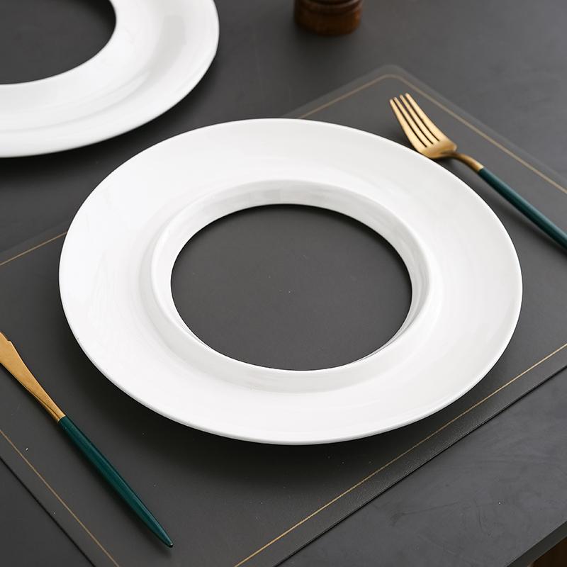White Round Ceramic Dining Plate Sushi Plate Dim Sum Dish Dessert Bowl Sashimi Plates Fruit Bowl Cake Pan Pastry Plates Tray