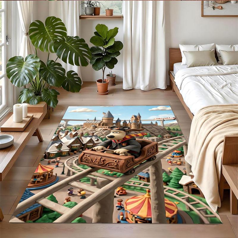 Kristall Samt Teppich Weiche Rutschfeste Indoor Bodenmatte HeimdekoWallace & Gromit