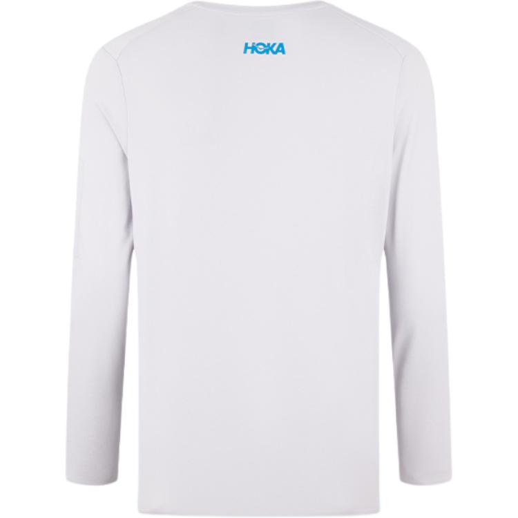 HOKA One One Long Sleeve Solid Round Neck Pullover Running Fitness T-Shirt Men Tops Cosmic-Gray 1171812