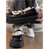 Black Retro Platform Heightening Lolita Small Leather Shoes Women's Spring Sweet Bow Mary Jane Single Shoes