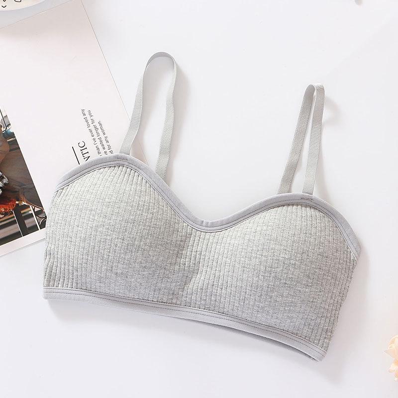 Ribbed Cotton Camisole Wrap with Anti-Exposure Bandeau - Sexy French-Style Women's Lingerie Vest Bra
