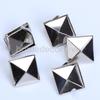 100pcs 12mm Square Pyramid Studs Spots Punk Rock Spike Studs Leathercraft Silver