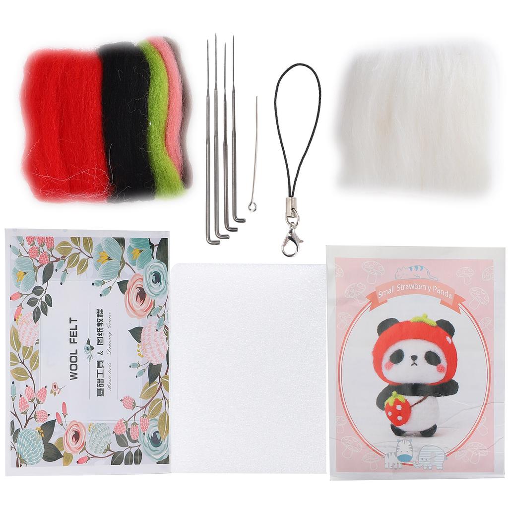 Needle Felting Kit Wool Fruit Doll Hand Made Accessory Package with Poke Needle Drawings(121#