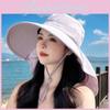 Summer Outdoor Uv Protection Wide Brim Hat For Women With Ponytail Hole Fashion Sun Hat