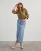 Women's Long-Sleeve Denim Shirt with Turn-Down Collar - Casual, European and American Style (Style 16810)
