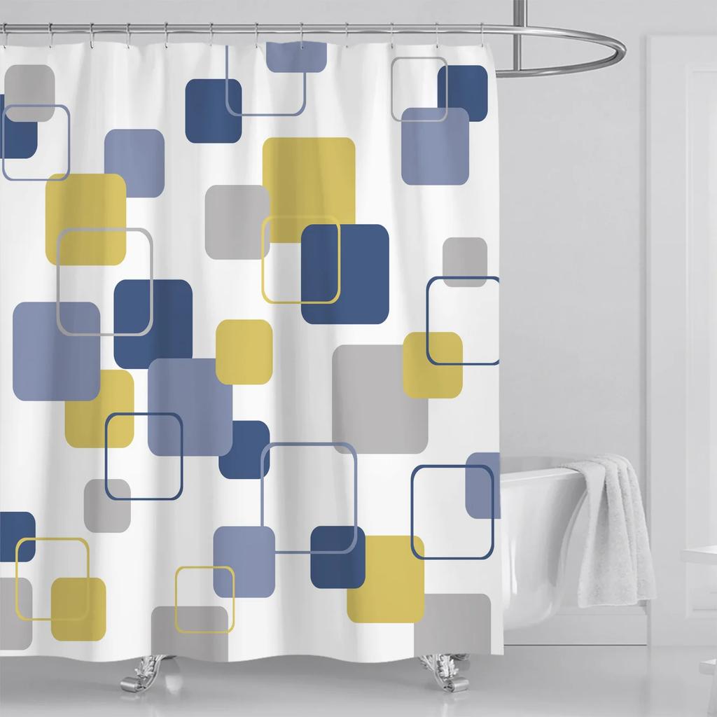 Tende da Doccia a Strisce alla Moda Impermeabili Spesse Tende da Bagno per Bagno Vasca da Bagno Copertura Ampia e Larga da Bagno con Ganci