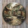 D Flat  A Round Metal Sign for The D Plane Featuring a Vintage Hot Tub Quote And Floral Details Perfect for Home Spa Decor