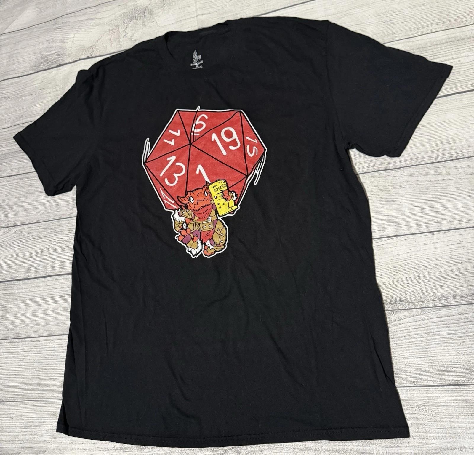 Bold Kobold Graphic T Shirt Size XL Black Rare Fantasy Sci Dungeons Dragons S
