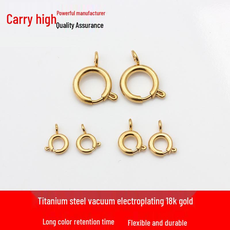 18K Gold-Plated Titanium Spring Clasp for Necklaces & Bracelets 5mm Spring Clasp
