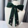 Luxurious Velvets Bowknot Clip On Brooch with Rhinestones Snowflake for Christmas Parties Pre Tied Bows Tie Necktie