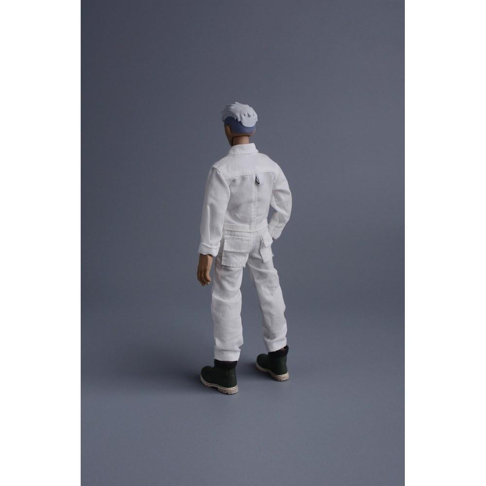 LOUGIDBVAZ 1/12 Scale Workwear Jumpsuit and Pants Male and Female Clothing White (Head and Body Not Included)