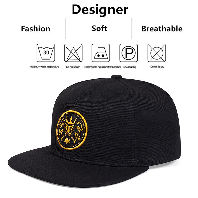 Herrenmode Löwe Gold Bestickte Mütze Snapback Caps Unisex Sonnenschutzhut Damen Verstellbare Hip Hop Baseballkappen Cowboyhut