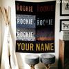 Custom Name The Rookie Wall Tapestry Aesthetic Wall Hanging Printed Fabric Blanket Decorative Tapestries for Bedroom Living Room Home Decor