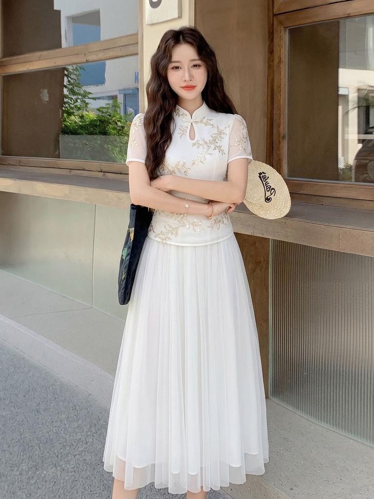 [Spot] There Are Libu Summer New Female New Chinese Style National Style Design Sense Thin Fairy Temperament Dress