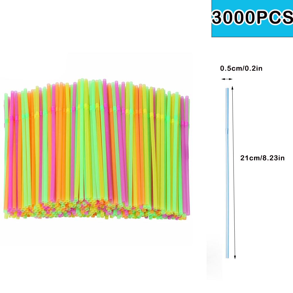 50-4800PCS Colorful & Black Drinking Kunststof Straws plastique Beverage Straw Milk Tea Bar Party Kitchen Accessories Wholesale