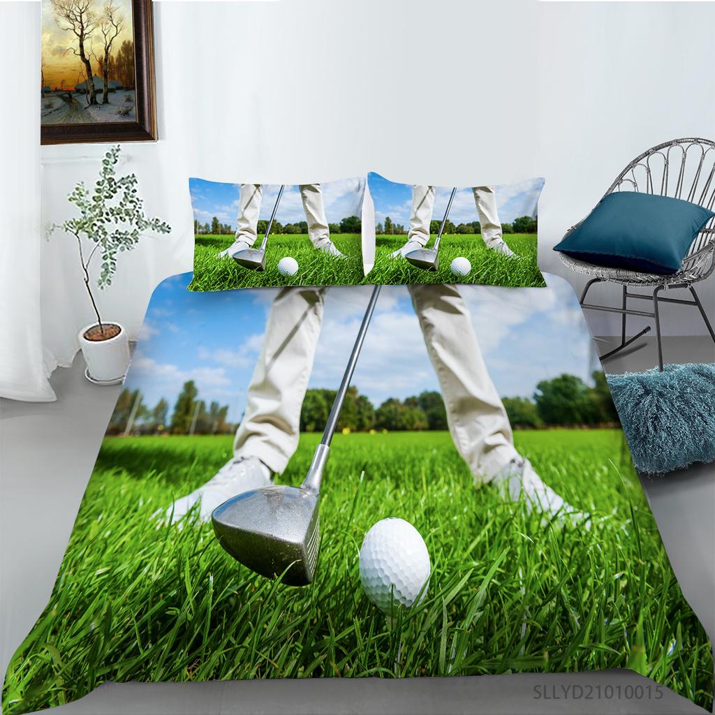 Golf Series Digital Printing Bedding Two Or Three-Piece Set Polyester Cocoa