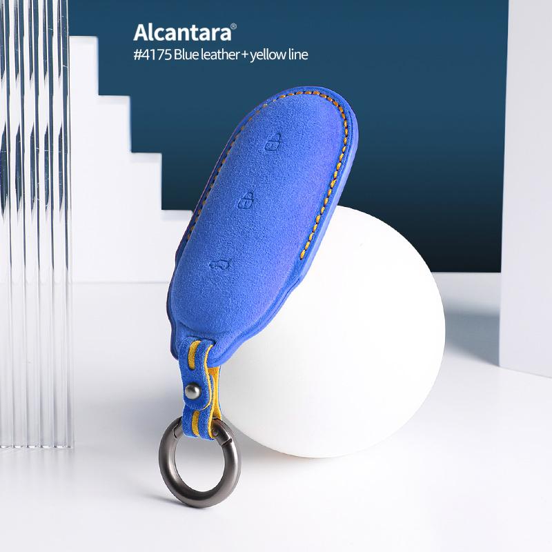 Alcantara Suede For LEADING IDEAL LiXiang L9 L8 L7 Car Key Case Keychain Smart Remote Cover Shell Protector Accessories