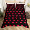 Love Heart Pattern Duvet Cover for Girls Women Pink Romantic Theme Bedding Set Room Decor,Valentine's Day Soft Comforter Cover