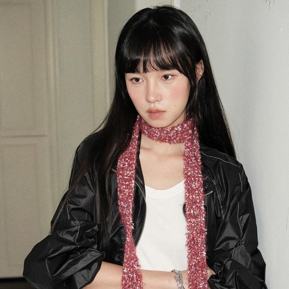 Y2K Long Narrow Scarves Soft Plush Knitted Scarves Fashion Spicy Girl Scarf  Outdoor