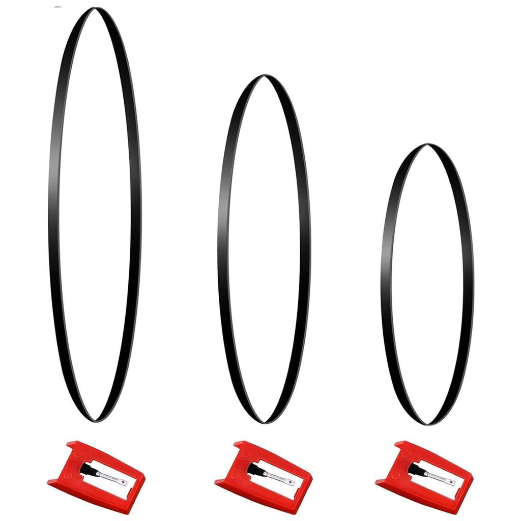 Record Player Belts Rubber Turntable Belts Diamond Styluses Needle Record Player Needle Suitable for Record Players