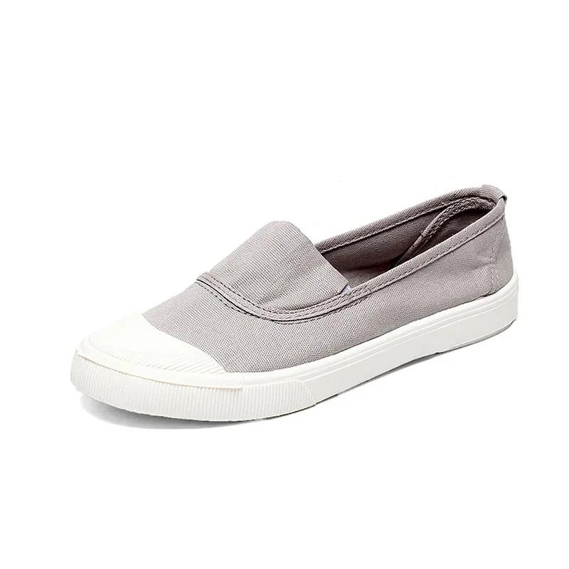 Women's Vulcanized Shoes 2024 Summer New Half Slippers Canvas Shoes Women Thin Style Student Versatile Casual Shoes