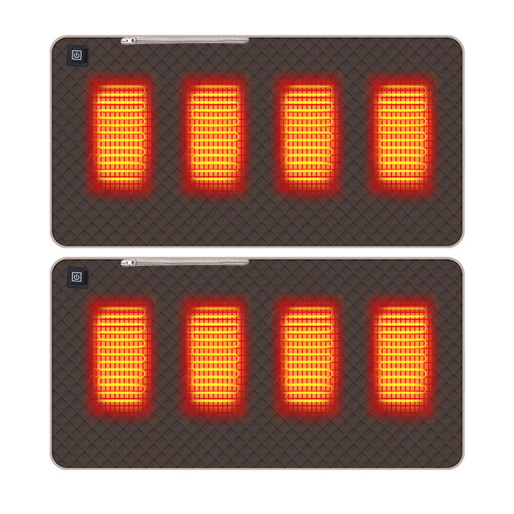 4-Zonen Elektrisch Beheizbares Stuhlkissen 3 Modi Winterwärmer Heizkissen Matte für Auto Zuhause Büro Camping Angeln Beheizbares Stuhlpolster