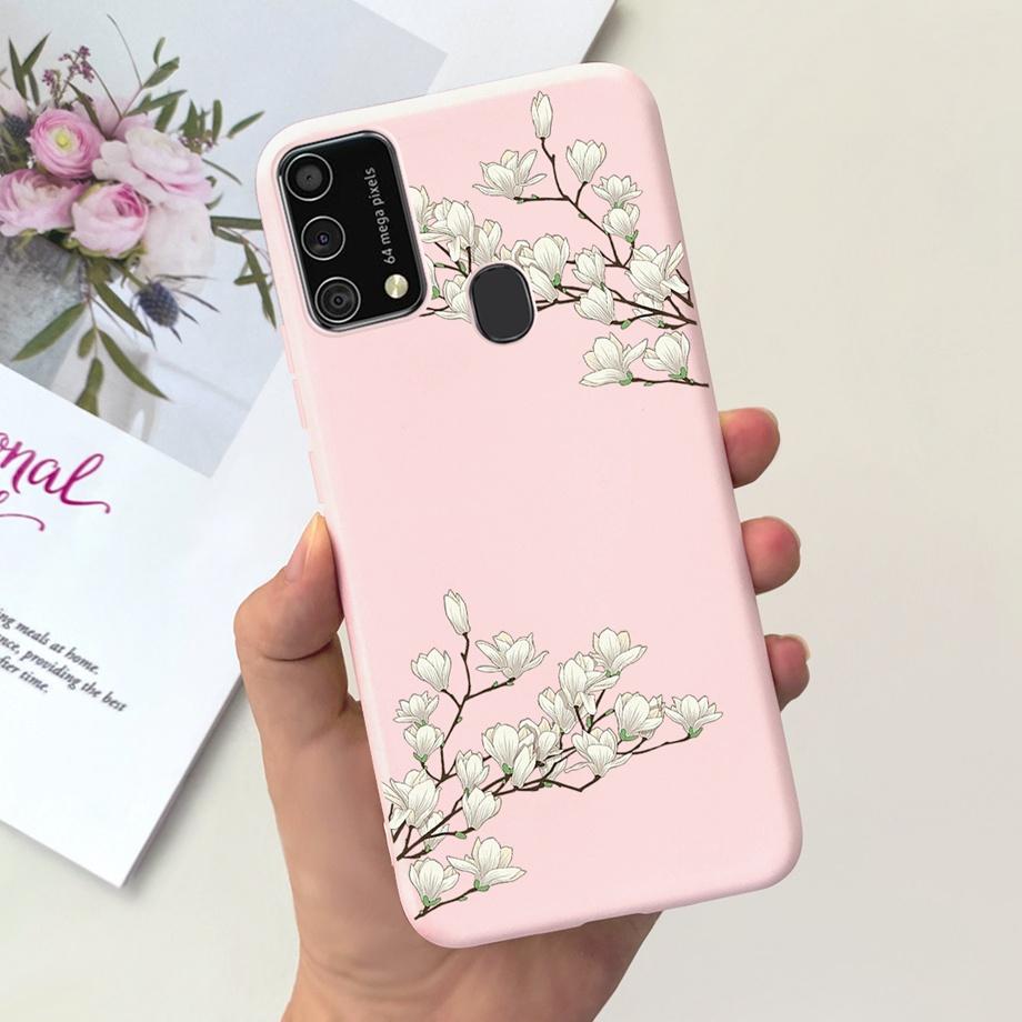 For Samsung M31 M21 2020 SM-M215F Case Ultra Soft Bumper Flower Cat Painting Housing On Smasung Galaxy M21 M 31 Funda Bumper