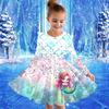 Mädchen Lässiges 3D Meerjungfrauen-Print Rundhals Langarm Kleid Kinder Prinzessinnenkleid