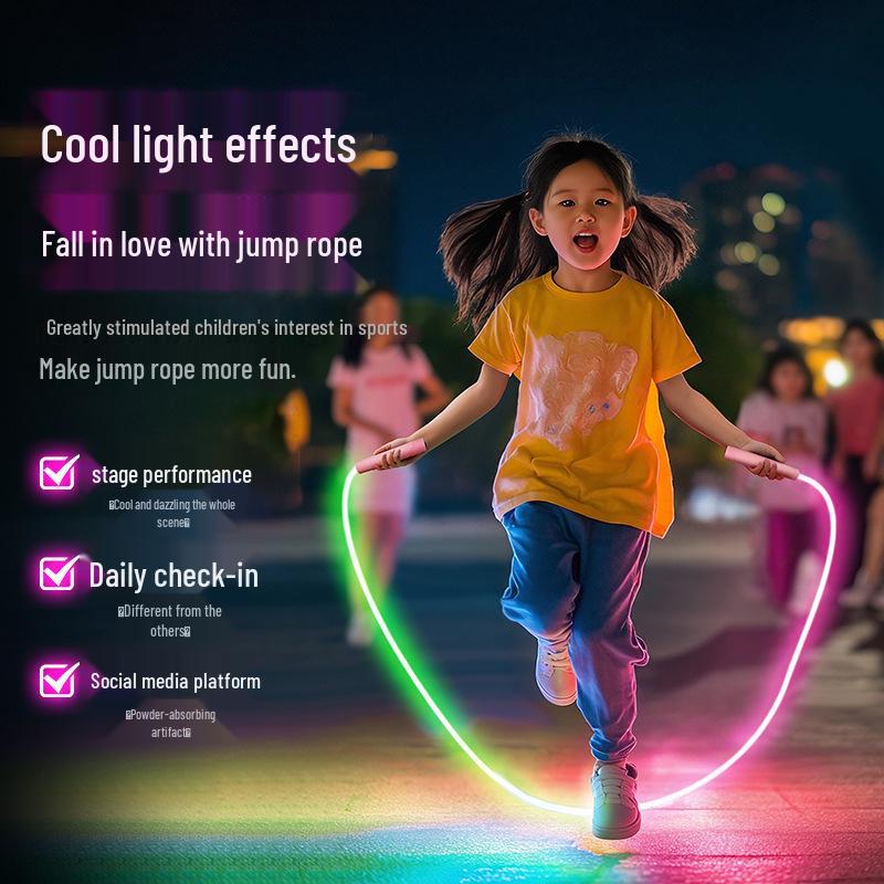 Fluoreszierendes Glow-in-the-Dark Springseil für Kinder und Anfänger
