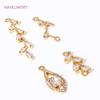 2/4Pcs Brass Leaf Charms 18K Gold Plated Charms Connector,Inlaid Zircon Leaf Charms Pendants For Jewelry,DIY Jewelry Material